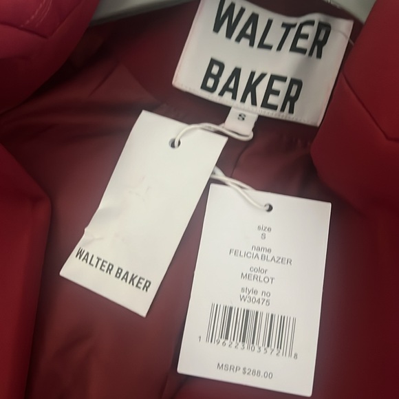 NWT $288 Walter Baker Felicia Blazer Size S Merlot Color - Picture 14 of 14